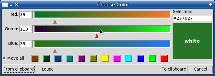 Tcl/Tk color picker changed