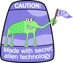 Lisp 'made with alien technology' logo