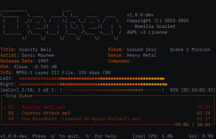 Screenshot showing Benben's Sunlust theme